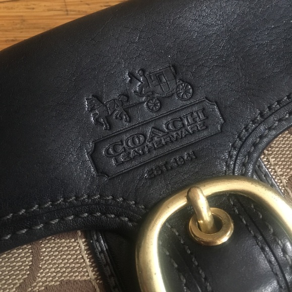 Signature Canvas and Leather Coach Wristlet with Buckle - Picture 2 of 4